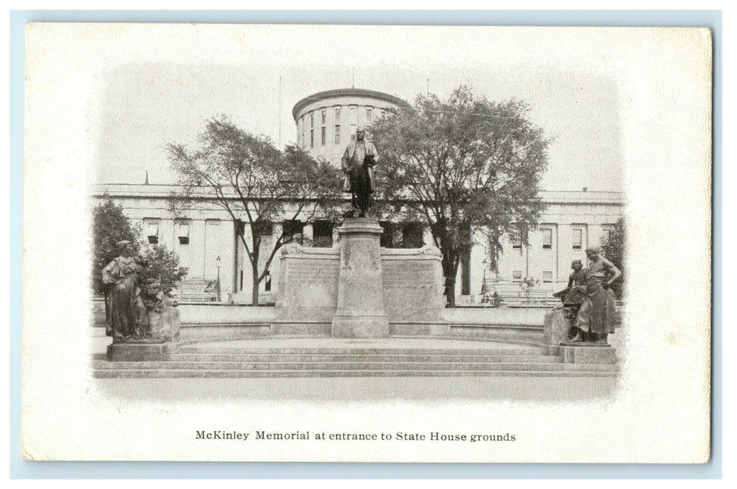 1910 Mckinley Memorial State House Grounds Columbus Dispatch Postcard