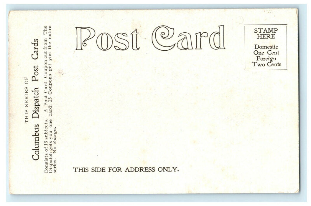 1910 Mckinley Memorial State House Grounds Columbus Dispatch Postcard