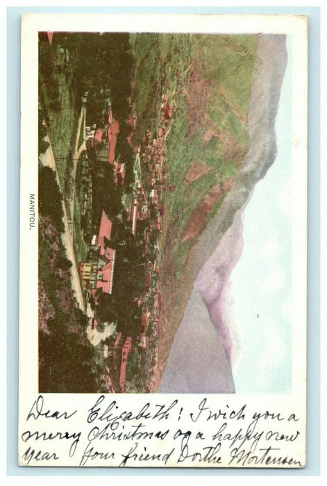 1906 View of Houses and Mountains in Manitou Colorado CO Posted Postcard