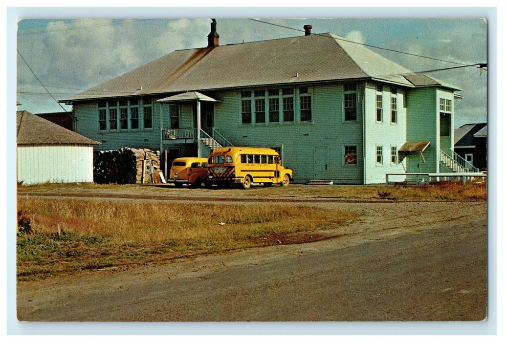 1940 Long Beach Grade School, Long Beach Washington WA Vintage Postcard