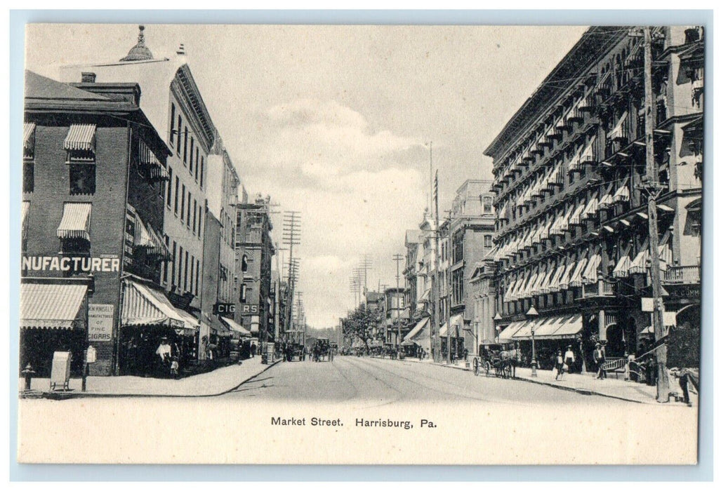 c1905 View Of Market Street Harrisburg Pennsylvania PA Unposted Antique Postcard