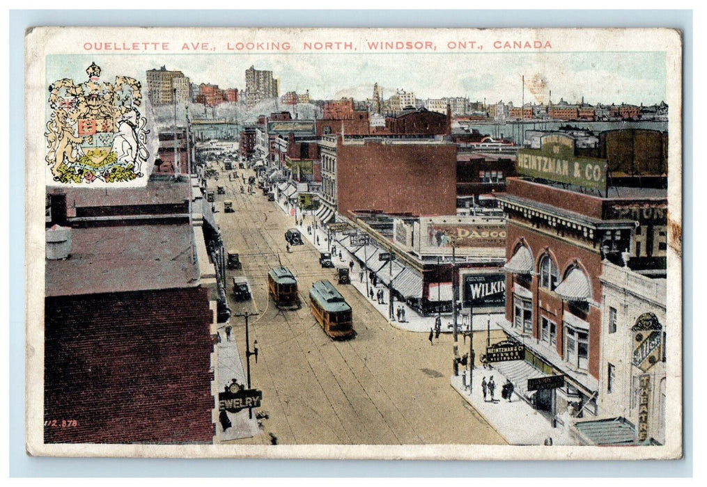 1925 Ouellette Avenue Looking North Windsor Ontario Canada CA Foreign Postcard