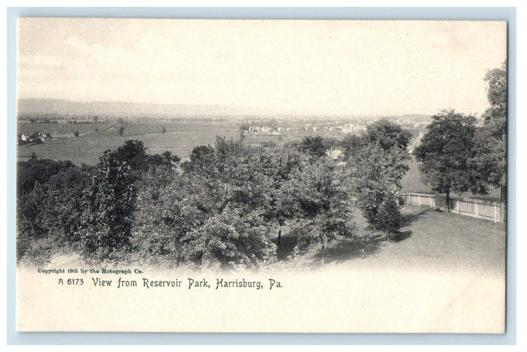 c1905 View From Reservoir Park Harrisburg Pennsylvania PA Antique Postcard