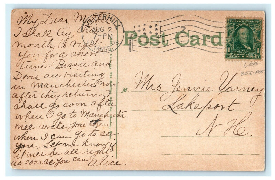 1908 Winnikenni Castle, Haverhill, Massachusetts Antique Postcard