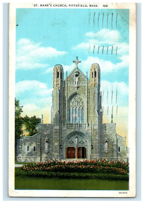 1934 St. Mary's Church Pittsfield Massachusetts MA Posted Postcard