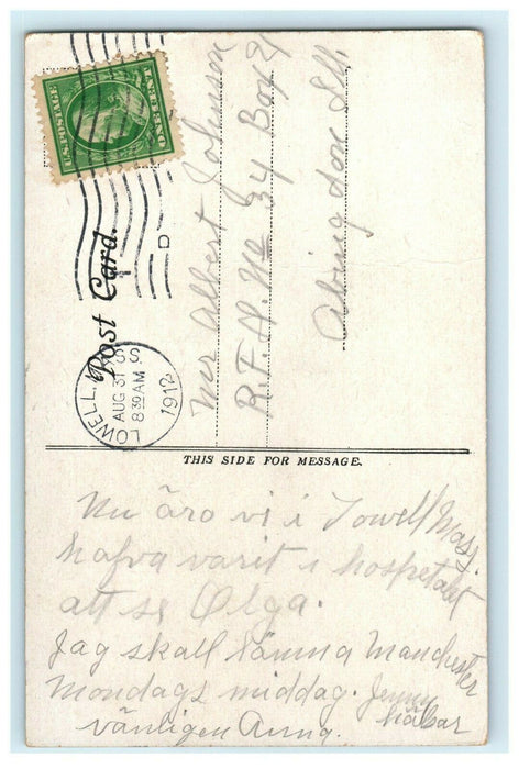 1912 Lily Pond at Fort Hill Park, Lowell, Massachusetts MA Antique Postcard