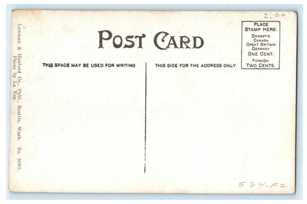 1909 Switchbacks on Thompson Pass, Fairbank's Trail, Alaska AK Postcard