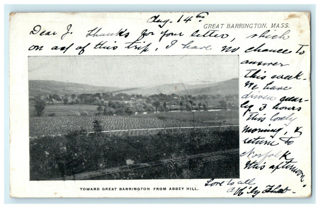 1903 Toward Great Barrington From Abbey Hill, Massachusetts MA Postcard