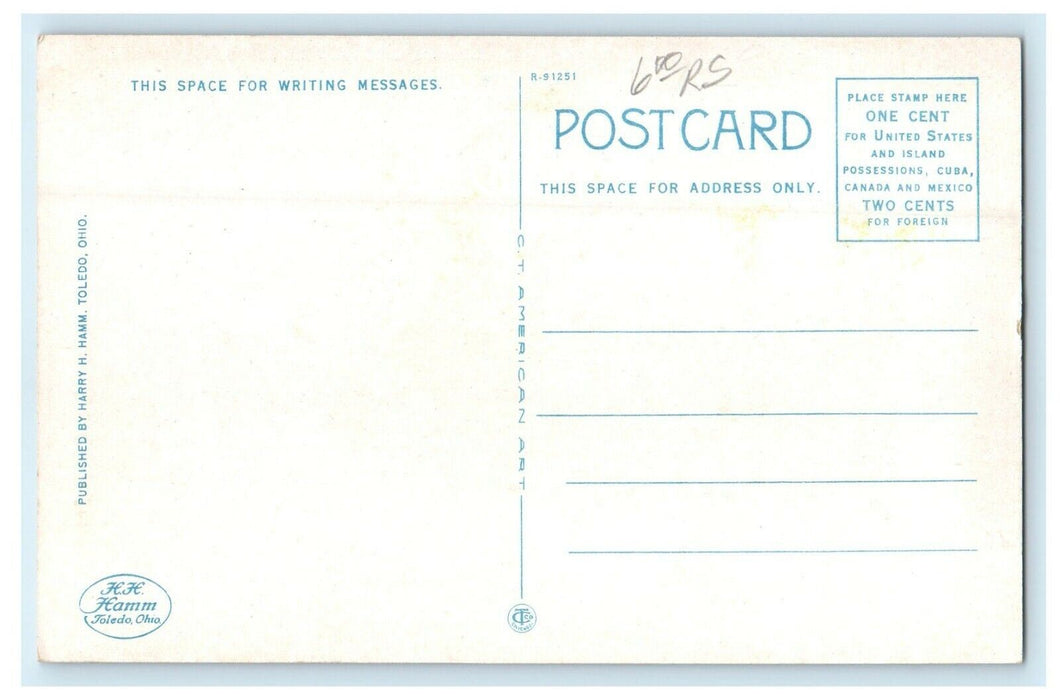 c1920's Central Methodist Church Pontiac Michigan MI Unposted Vintage Postcard