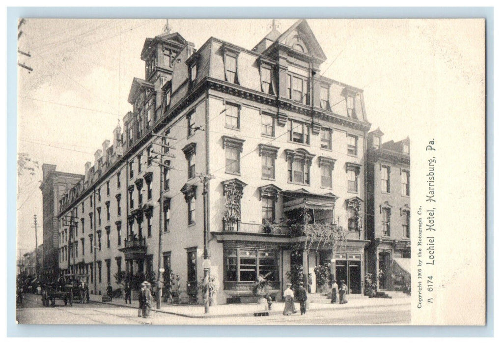 c1905 Lochiel Hotel Building Harrisburg Pennsylvania PA Rotograph Postcard