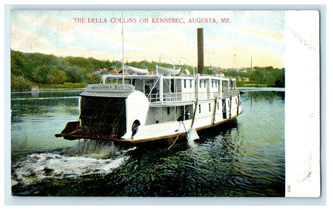 1905 The Della Collins On Kennebec River, Augusta, Maine ME Postcard