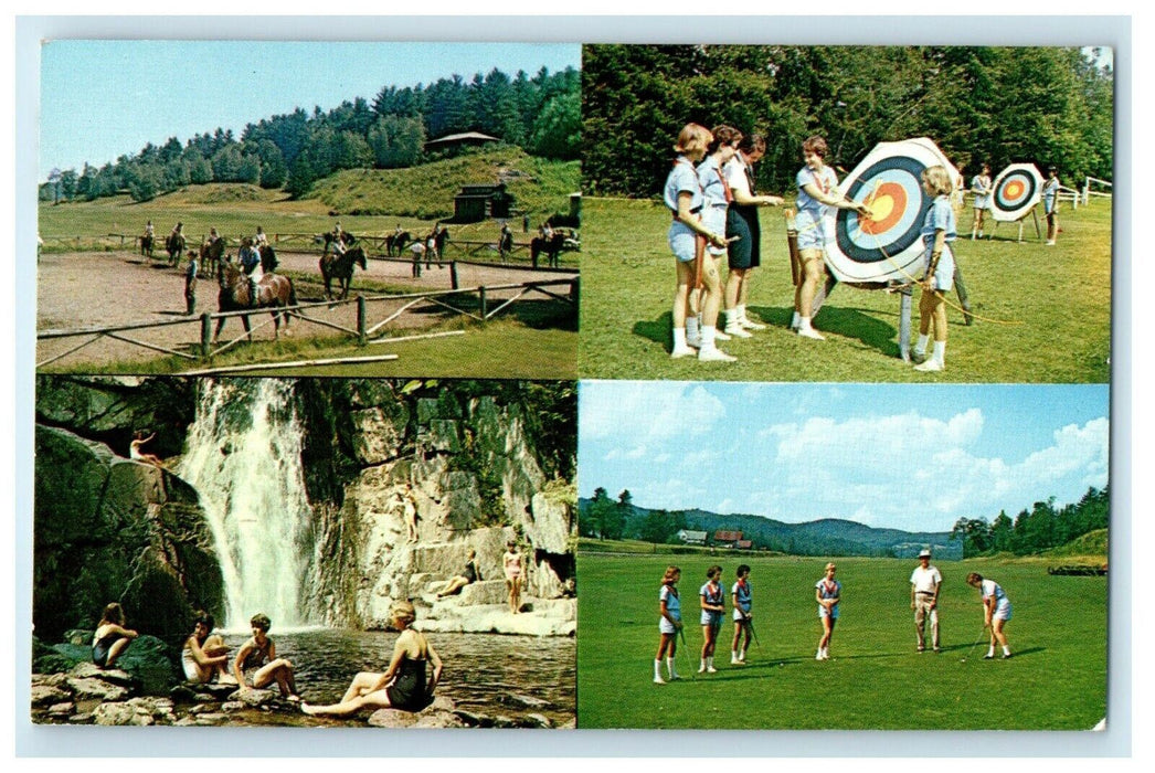 c1930's Teela-Wooket, The Horseback Camps Roxbury Vermont VT Multiview Postcard