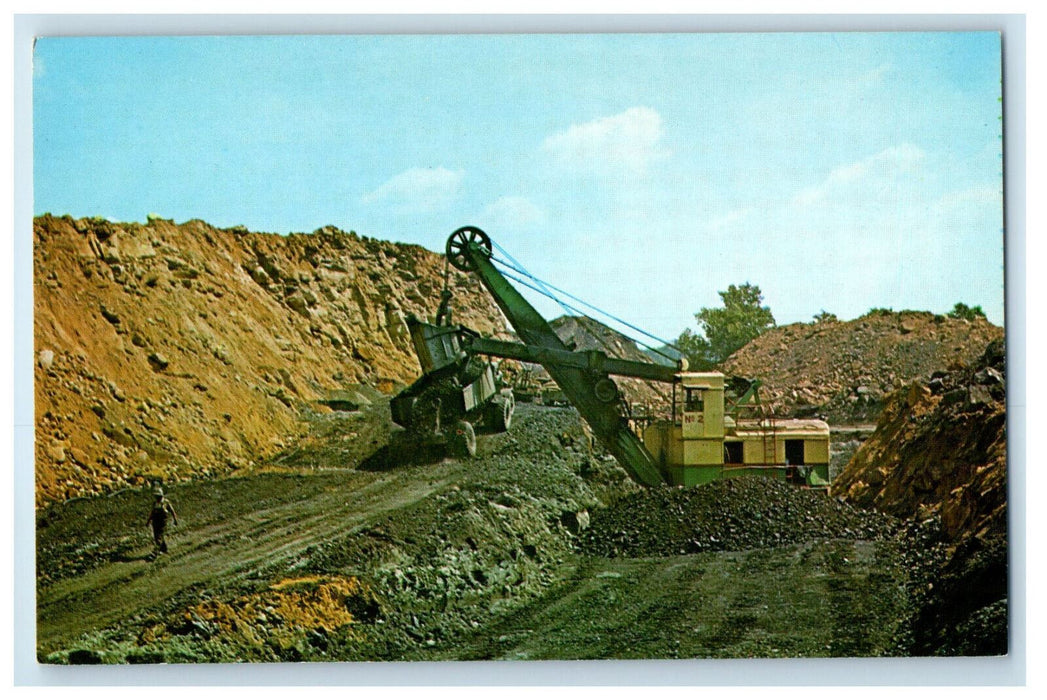 c1950s Loading Coal at Vogue Strip Mine Kentucky Unposted Vintage Postcard