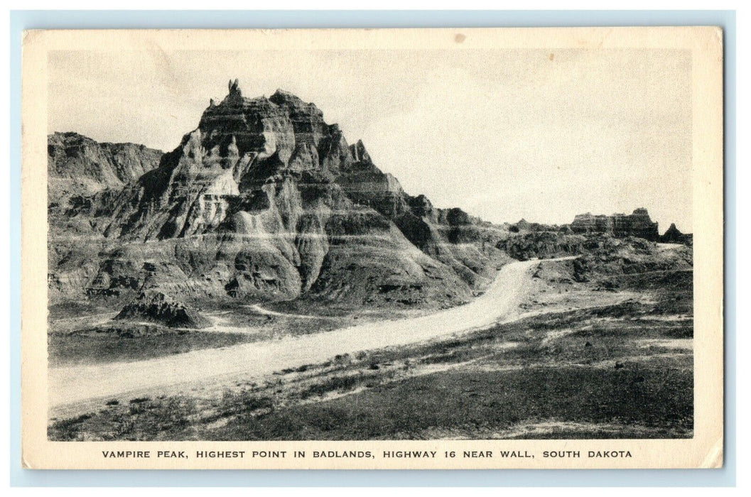 1947 Vampire Peak in Badlands, Highway 16 Near South Dakota Postcard