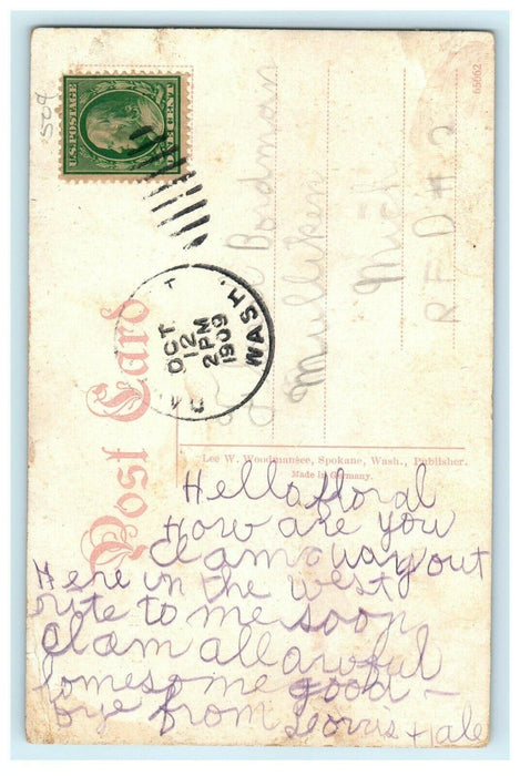 1909 Old National Bank, Spokane Washington WA Antique Postcard