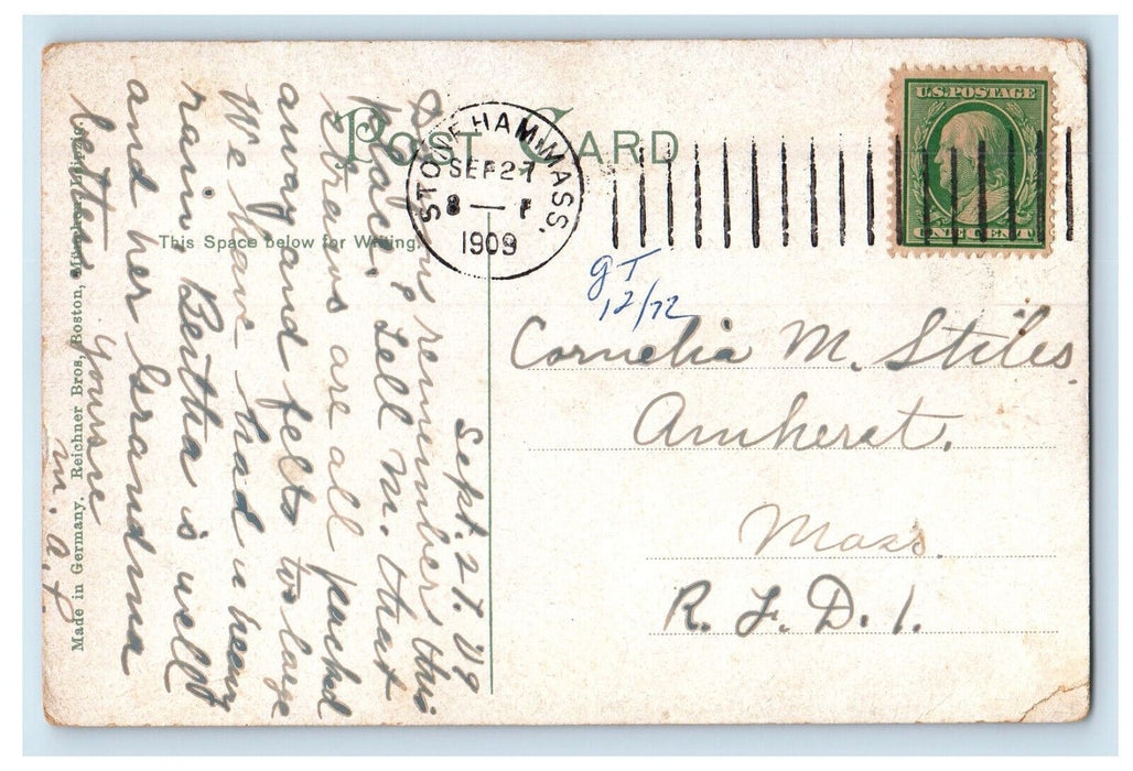 1909 Construction Equipment Dry Dock Charlestown Massachusetts MA Postcard