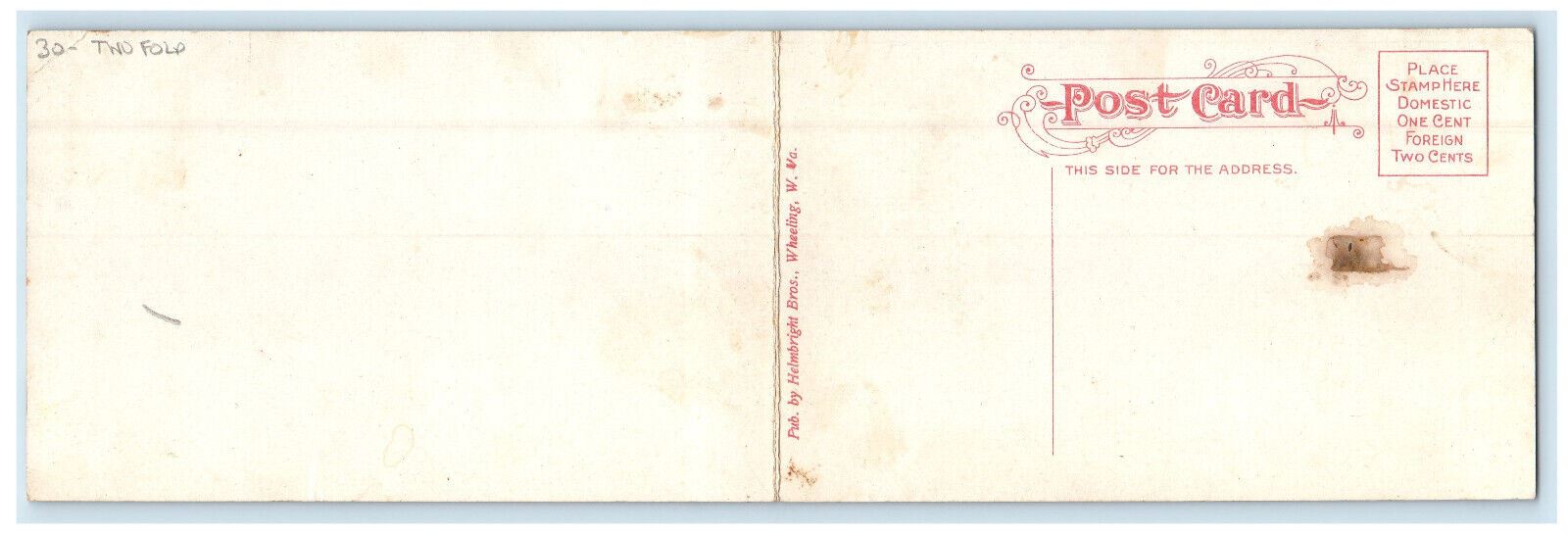 c1910 New Auditorium Wheeling West Virginia WV Unposted Two Fold Postcard