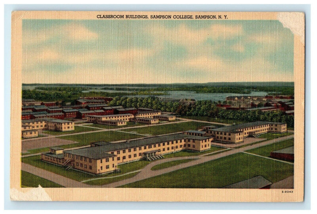 Birds Eye View Showing Classroom Buildings Sampson College, Sampson NY Postcard