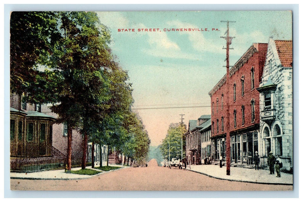 1912 State Street, Curwensville Pennsylvania PA Antique Posted Postcard