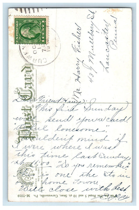 1912 State Street, Curwensville Pennsylvania PA Antique Posted Postcard