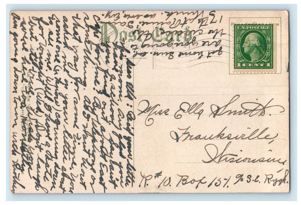 c1910 Episcopal Church Burlington Wisconsin WI Antique Posted Postcard