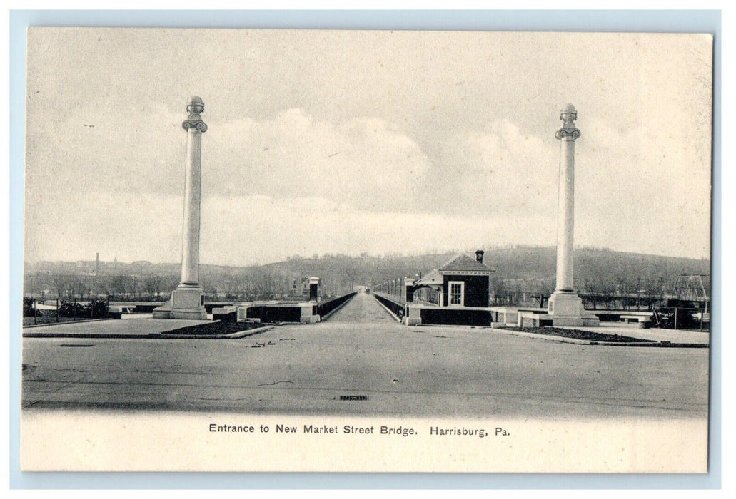 c1905 Entrance To New Market Street Bridge Harrisburg Pennsylvania PA Postcard