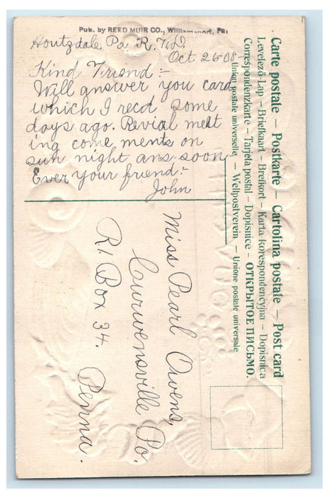 c1910 Souvenir from Brisbin Pennsylvania PA Antique Posted Postcard