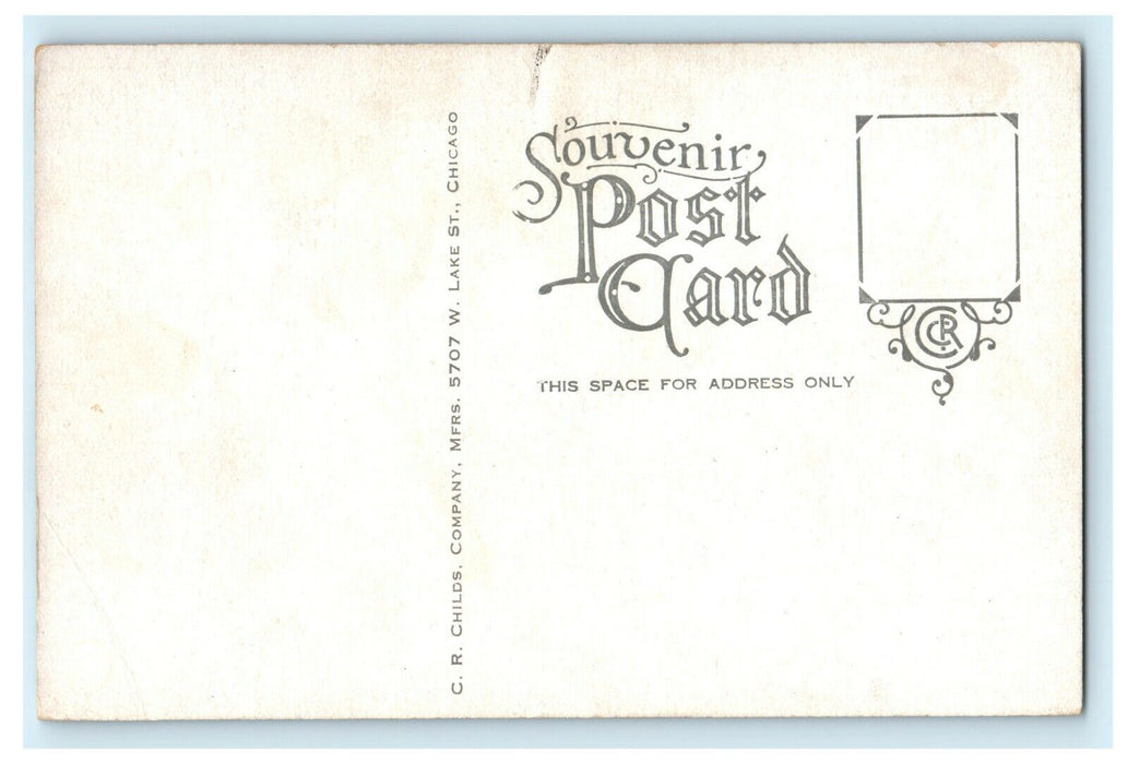 1916 Margaret Mackin Hall, Warrenville, Illinois IL 17-wir Antique Postcard
