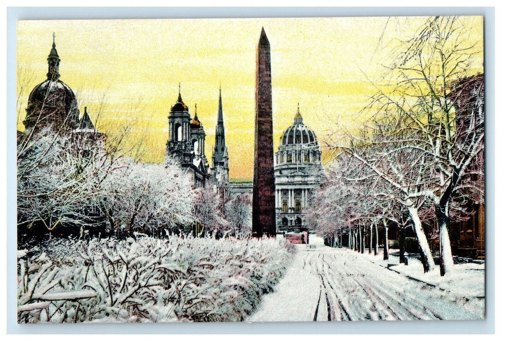 1909 West State Street Snow Winter Harrisburg Pennsylvania PA Antique Postcard
