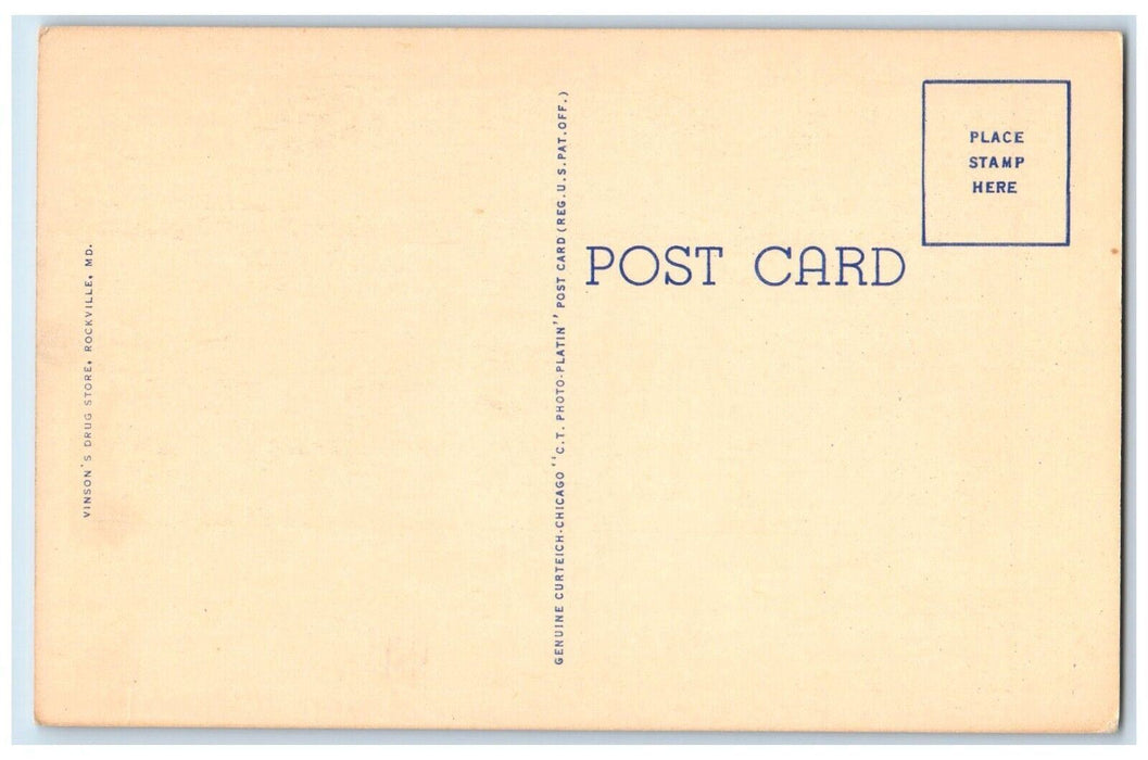 c1930's Montgomery County Court House Cars Rockville Maryland MD Postcard
