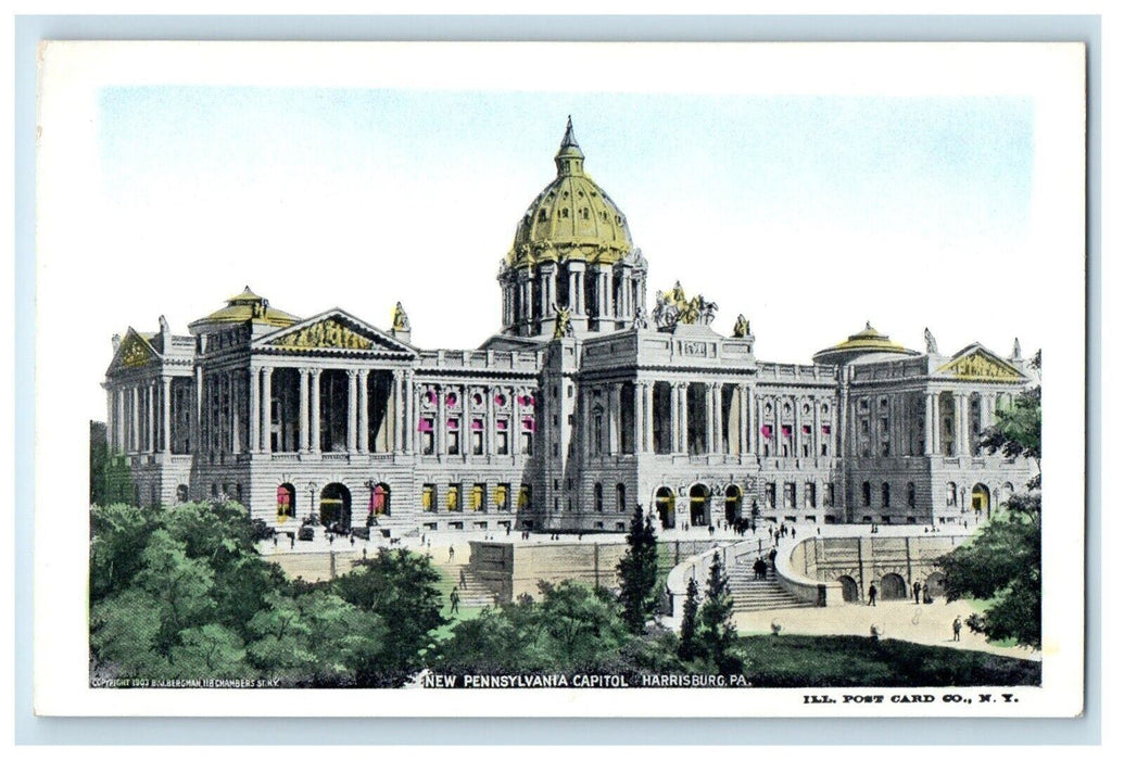 c1905 View Of New Pennsylvania Capitol Harrisburg PA Unposted Antique Postcard