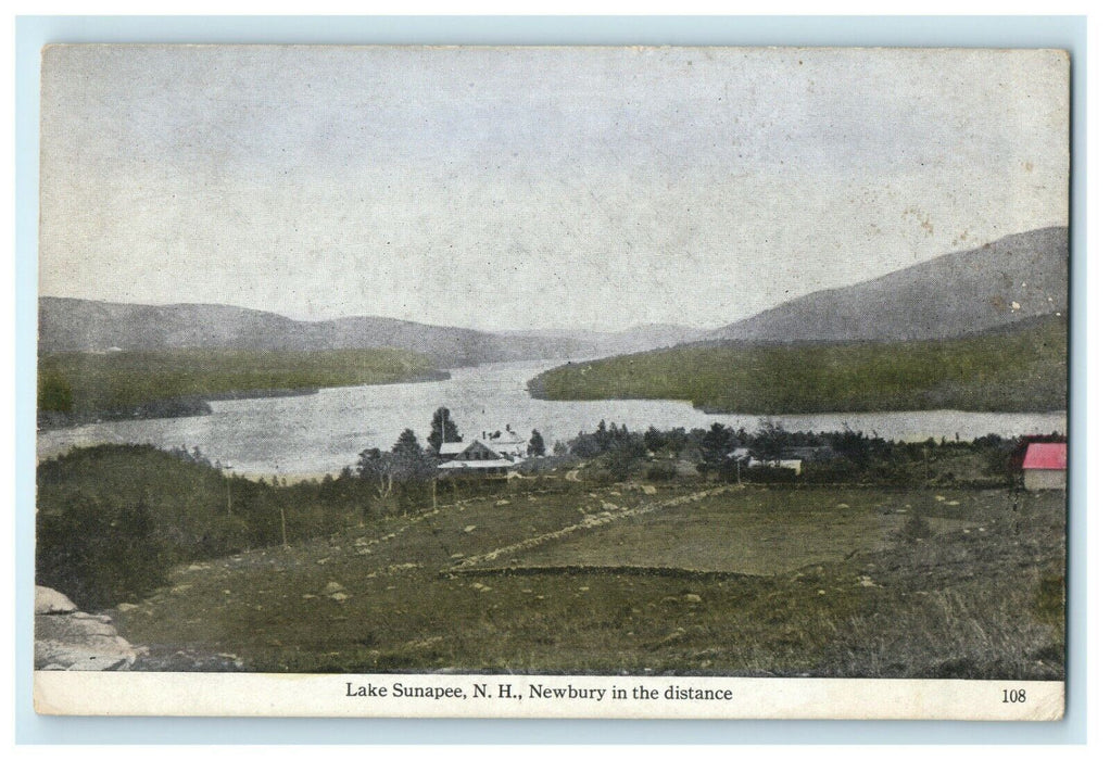1921 Newbury in the Distance, Lake Sunapee, New Hampshire NH Postcard