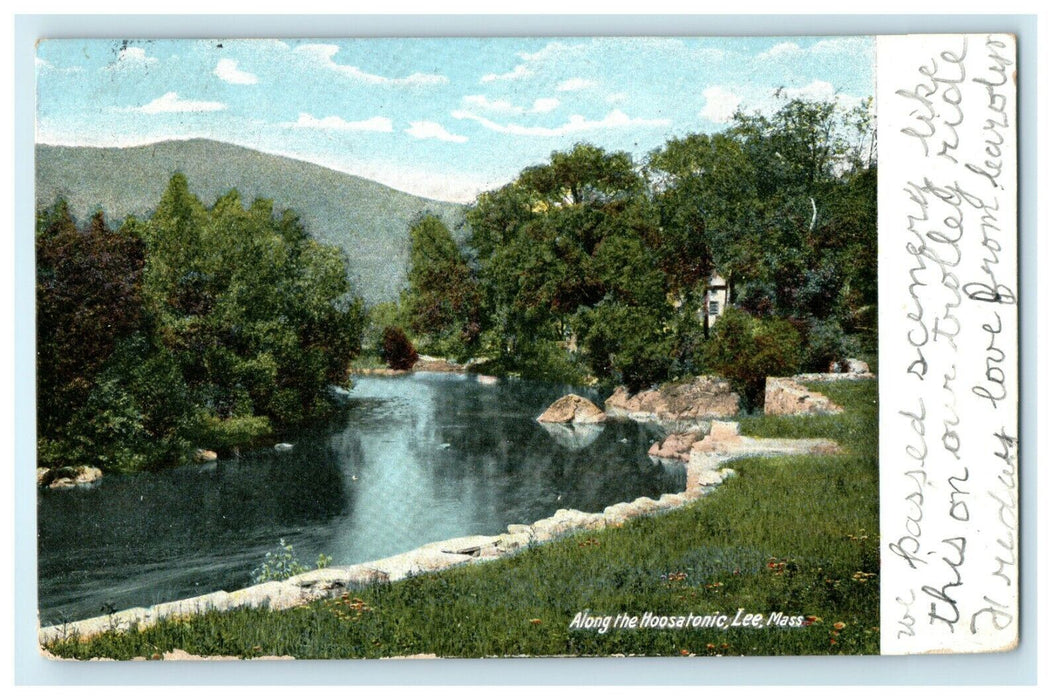 1906 Along the Hoosatonic, Lee, Massachusetts Posted Antique Rec'd Postcard