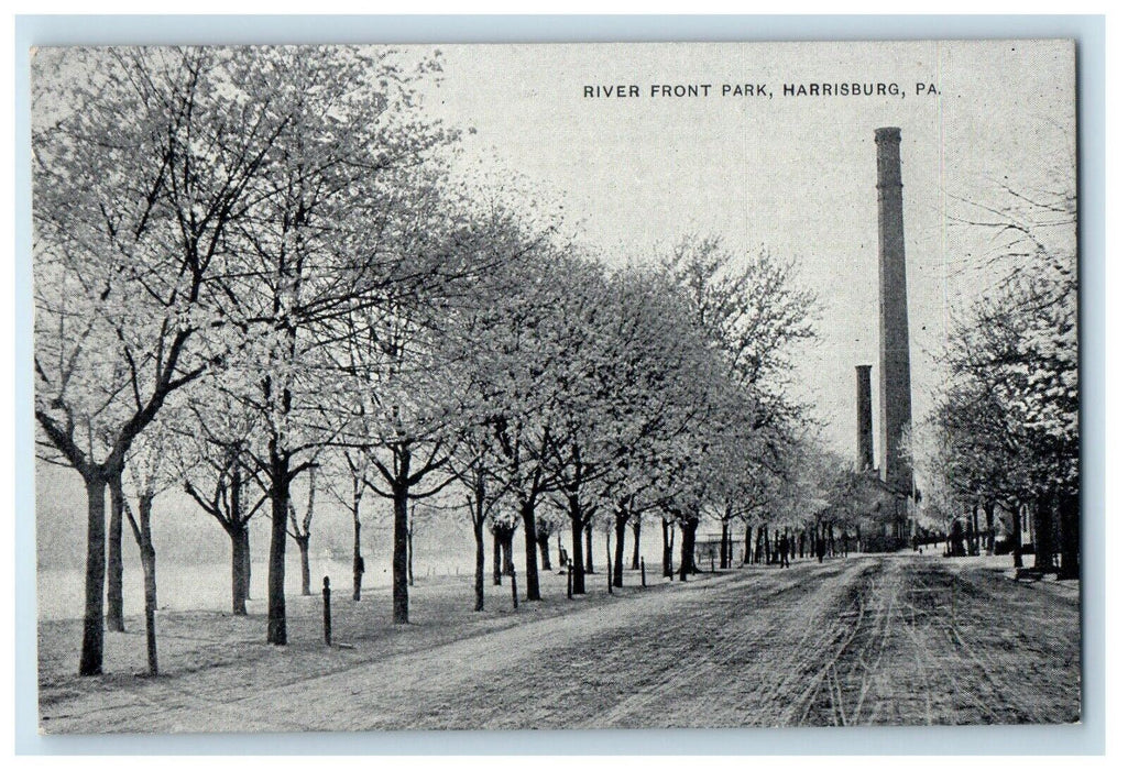 c1905 River Front Park Road Trees Harrisburg Pennsylvania PA Antique Postcard