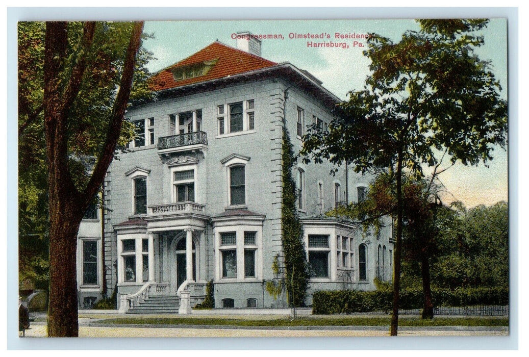 c1910's Congressman Olmstead's Residence Harrisburg Pennsylvania PA Postcard