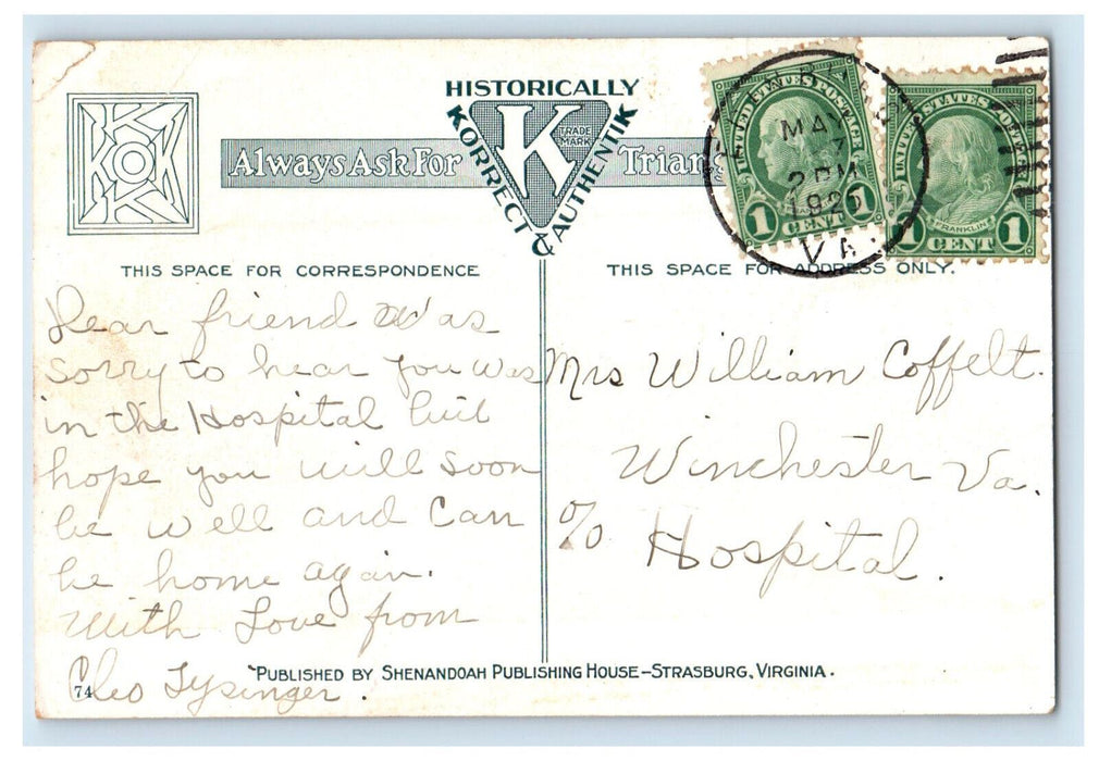 1925 The Old Swimming Pool Edinburg Virginia VA Posted Antique Postcard