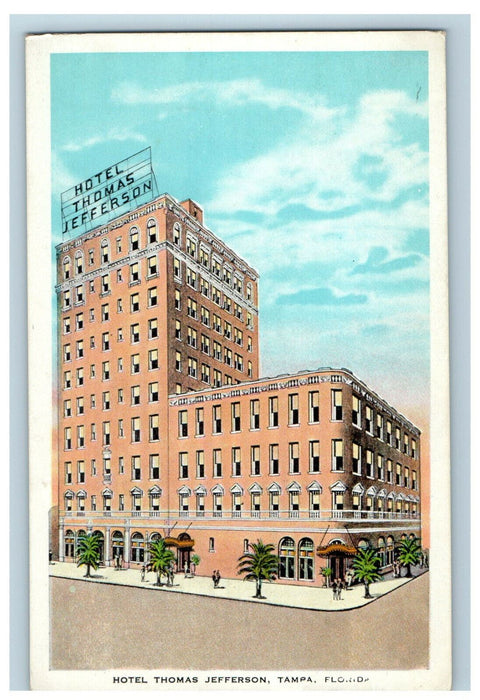 c1920s Hotel Thomas Jefferson Tampa Florida FL Unposted Postcard