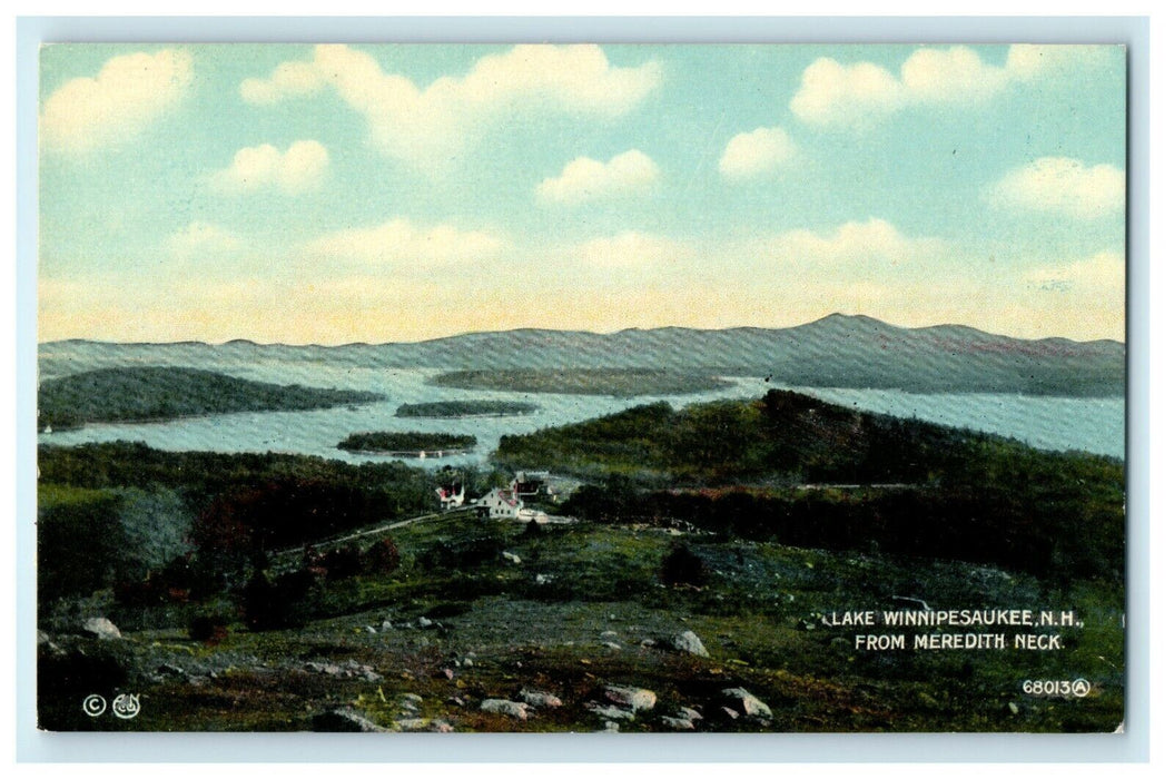 1920 Lake Winnipesaukee, New Hampshire NH from Meredith Neck Postcard
