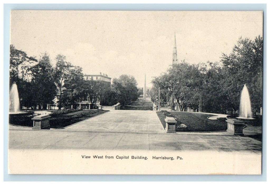 c1905 View West From Capitol Building Harrisburg Pennsylvania PA Postcard