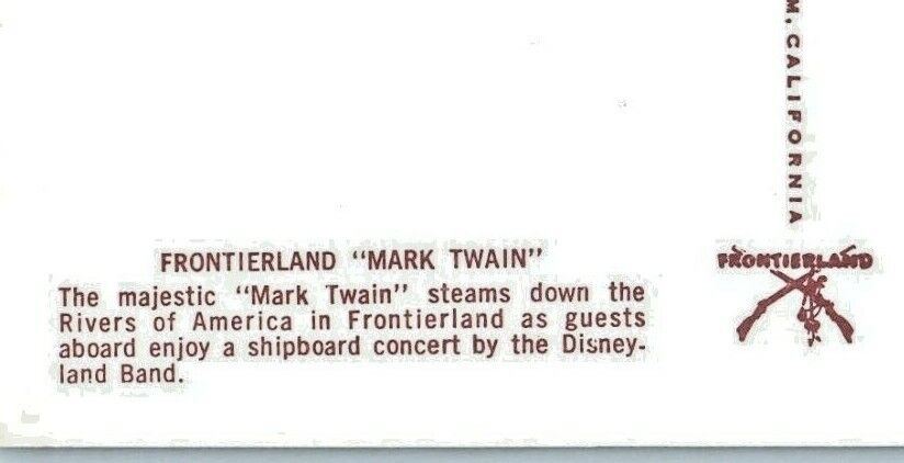 Disneyland Magic Kingdom Mark Twain Shipboard Concert Frontierland CA Postcard