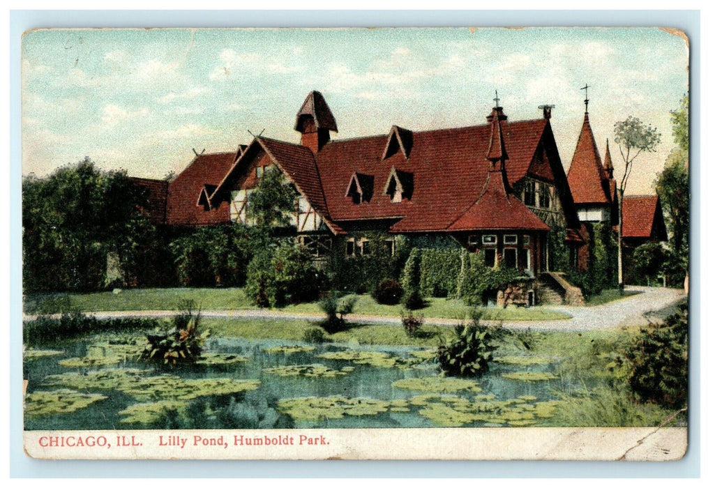 1907 Lilly Park, Humboldt Park, Chicago Illinois IL Antique Postcard