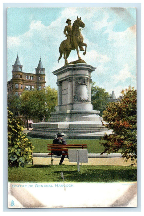 c1905 Statue of General Hancock Pennsylvania Avenue Tuck Postcard