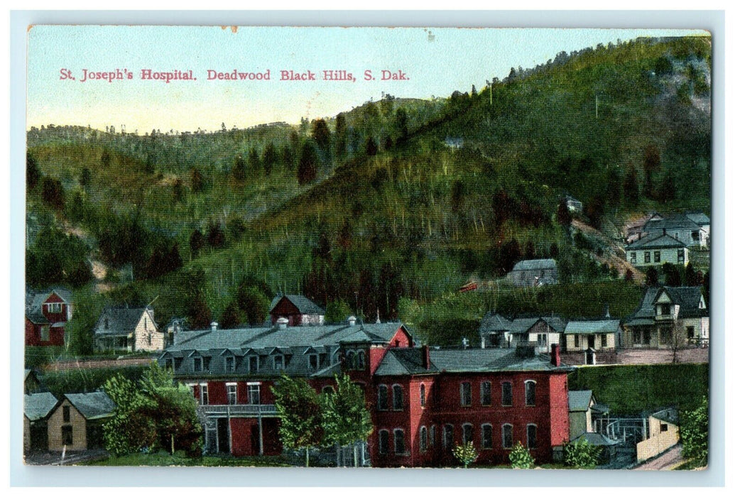 1914 St. Joseph Hospital, Deadwood, Black Hills, South Dakota, SD Postcard