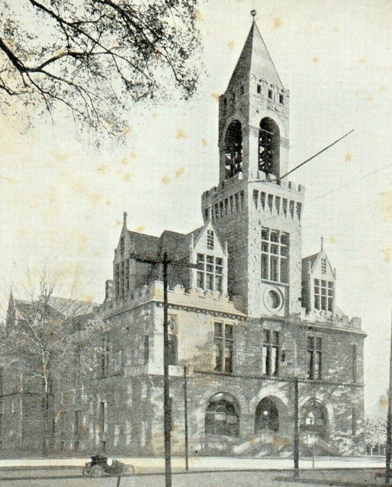 c1905 Court House Street View Springfield Massachusetts MA Fancy Cancel Postcard