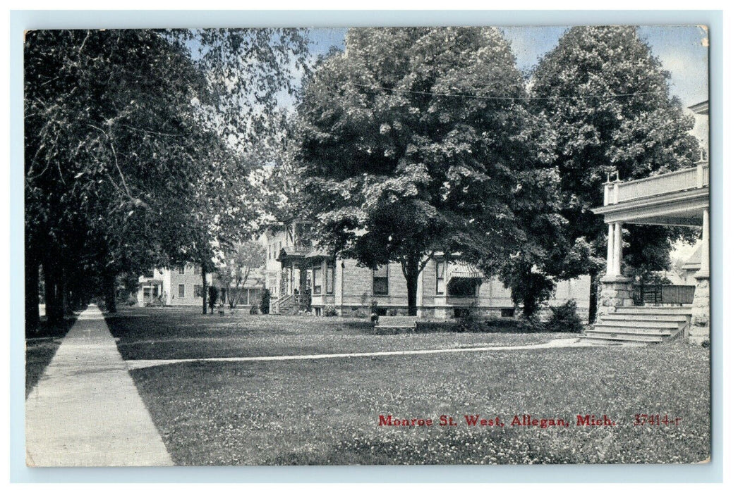 1911 Monroe Street, West Allegan, Michigan MI CR Childs Antique Postcard