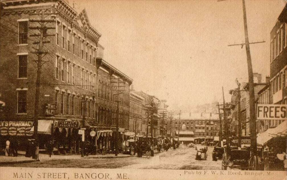 1910 Main Street, Bangor Maine ME Antique Posted Postcard