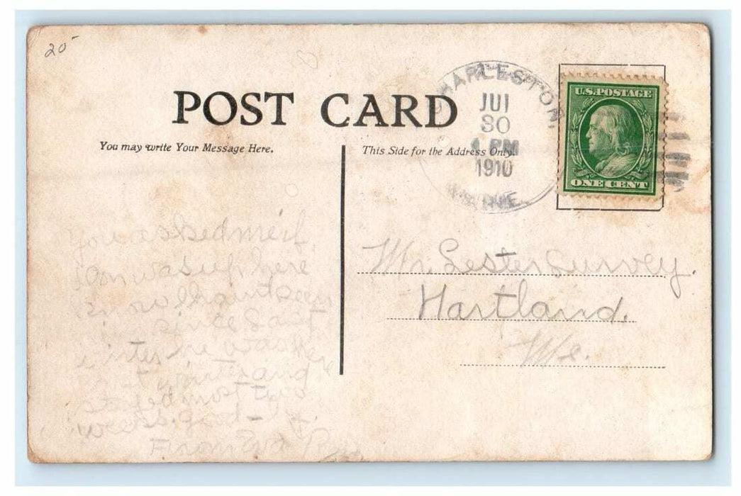 1910 Main Street, Bangor Maine ME Antique Posted Postcard