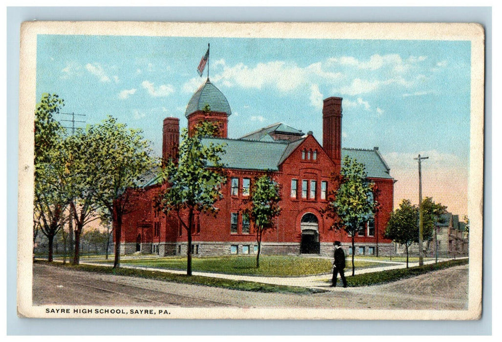 c1920s Sayre High School Sayre Pennsylvania PA Unposted Postcard