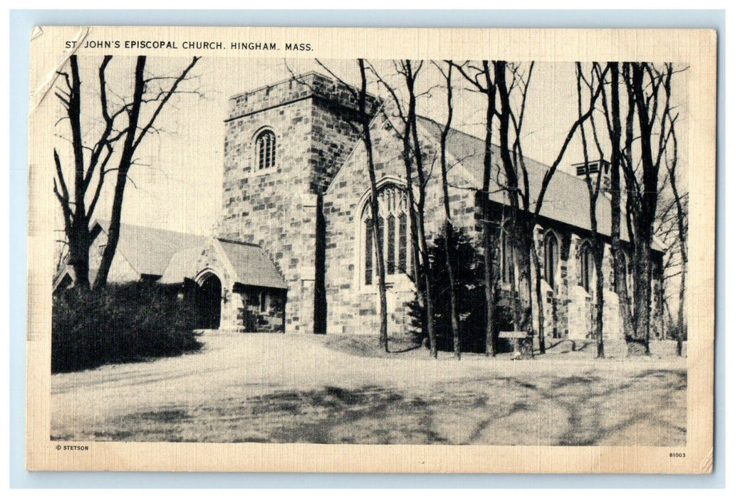 c1940's St. John's Episcopal Church Hingham Massachusetts MA Vintage Postcard