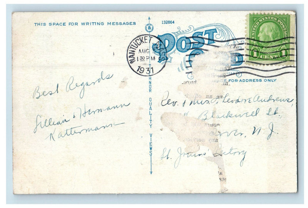 1931 St. Paul's Episcopal Church Nantucket Massachusetts MA Posted Postcard